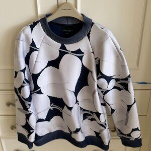 Cynthia Rowley Leaf-Print Banded Scuba Sweatshirt NWOT